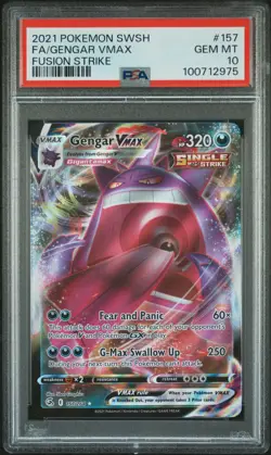 2021 POKEMON SWORD & SHIELD FUSION STRIKE #157 FULL ART/GENGAR VMAX PSA 10 - Image 1