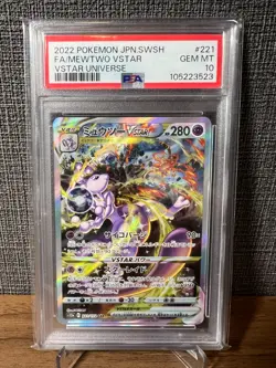 PSA 10 Gem Mint 2022 Pokemon Card Japanese Mewtwo 221/172 VSTAR #221 - Image 1
