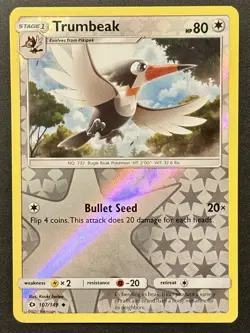 Trumbeak 107/149 Sun & Moon Reverse Holo Uncommon Pokemon Card NEAR MINT - Image 1