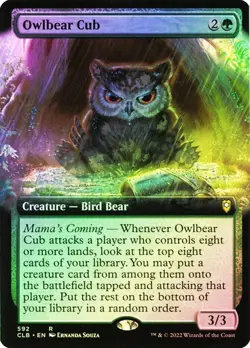 Owlbear Cub FOIL EXTENDED - 592 - Rare - Commander Legends CLB MTG - Image 1