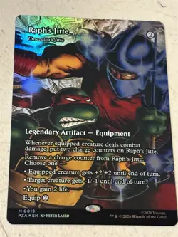 mtg borderless foil Raph's Jitte Umezawa's Jitte, TMNT PZW eternal, unplayed - Image 1