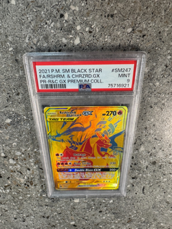 Pokemon TCG Reshiram & Charizard GX SM247 Black Star Promo Gold Holo PSA 9 MINT - Image 5