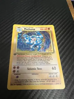 Machamp 8/102 Holo Base Set Pokemon Card 1999 WOTC Vintage Clean - Image 1