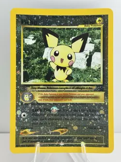 2001 Pokemon Black Star Promo #35 Pichu reverse foil holo Pokemon league NM - Image 1