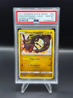 2017 POKEMON SUN & MOON SHINING LEGENDS #56 SHINING RAYQUAZA-HOLO PSA 10 - Image 1