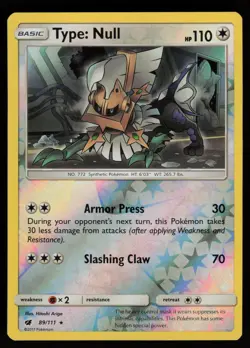TYPE: NULL 89/111 HOLO RARE CRIMSON INVASION POKEMON REVERSE HOLO NM/M - Image 1