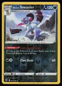 HISUIAN SNEASLER 093/189 HOLO RARE ASTRAL RADIANCE POKEMON REVERSE HOLO NM/M - Image 1