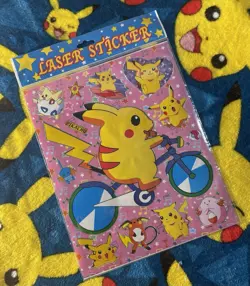 Pokemon Holo Pikachu Vintage Sticker Sheet Pocket Monsters Vending Machine 1998 - Image 1