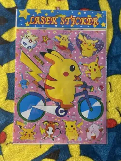 Pokemon Holo Pikachu Vintage Sticker Sheet Pocket Monsters Vending Machine 1998 - Image 2