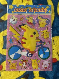 Pokemon Holo Pikachu Vintage Sticker Sheet Pocket Monsters Vending Machine 1998 - Image 4