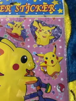 Pokemon Holo Pikachu Vintage Sticker Sheet Pocket Monsters Vending Machine 1998 - Image 5