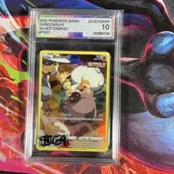 Pokemon Rockruff TG07 Silver Tempest Ultra Rare Full Art Holo AGS 10 - Image 1