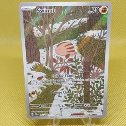 Pokemon Swinub 165/159 Sv09 Illustration Rare Full Art Holo HP 70 Attack 10 - Image 1