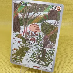 Pokemon Swinub 165/159 Sv09 Illustration Rare Full Art Holo HP 70 Attack 10 - Image 5