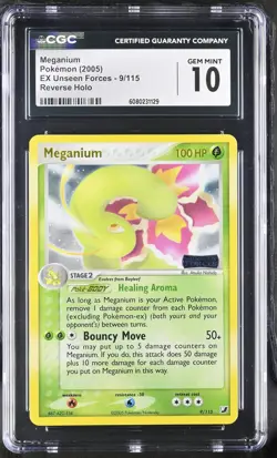 CGC 10 Meganium EX Unseen Forces 9/115 Reverse Holo Stamped Pokemon Card - Image 1
