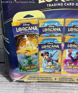 Disney Lorcana Trading Card Game 2 Decks 4 Booster Packs 1 Promo Card Sealed #2 - Image 3