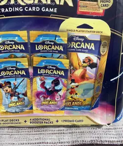 Disney Lorcana Trading Card Game 2 Decks 4 Booster Packs 1 Promo Card Sealed - Image 4
