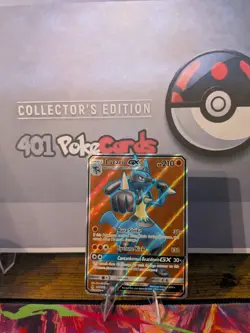 Pokemon Lucario GX 122/131 SM Forbidden Light Full Art Ultra Rare Holo Card - Image 1