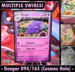 Multi SWIRL - Gengar 94/165 Cosmos Holo Pokemon 151 NM Card Sam’s Club Exclusive - Image 1