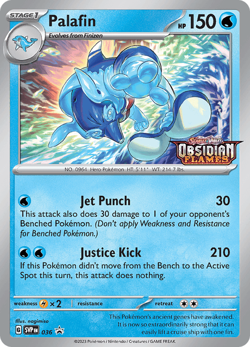 Pokemon TCG Palafin SVP 036 Prerelease Obsidian Flames Black Star Promo NM/M - Image 1
