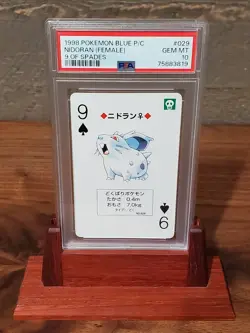 1998 Pokemon Nidoran Blue Back Poker Playing Card 9 of Spades - PSA 10 - Image 1