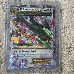 Pokemon M Rayquaza EX Mega Holo Card 76/108 Dragon Pokemon TCG 2015 - Image 1