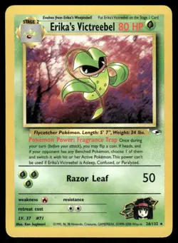 Pokemon Cards Erika's Victreebel 26/132 Unlimited Gym Heroes Rare LP - Image 1