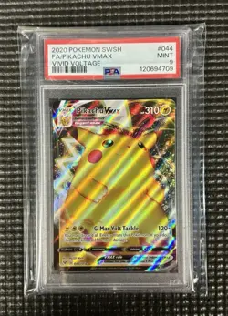 2020 Pokemon Pikachu VMAX Vivid Voltage Full Art 44/185 SWSH PSA 9 Mint - Image 1