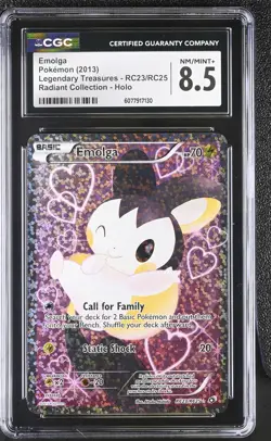 CGC 8.5 Emolga Legendary Treasures RC23/RC25 Radiant Collection Holo Pokemon - Image 1