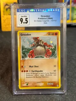 2004 Pokemon Ex Hidden Legends #102/101 Groudon Holo CGC 9.5 CGC 10 GEM MINT - Image 1