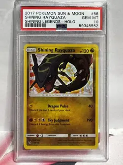 2017 POKEMON SUN & MOON SHINING LEGENDS #56 SHINING RAYQUAZA-HOLO PSA 10 - Image 1