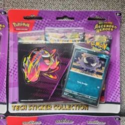 4x Pokemon Ascended Heroes Gastly 3 Pack Blister Tech Sticker Lot of 4 - Image 2