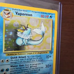 1999 Pokemon Jungle WotC 12/64 Vaporeon Holo MP - Image 3