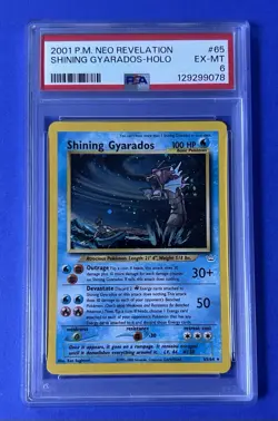 2001 Pokemon Neo Revelation Shining Gyarados Holo #65 PSA 6 EX-MT - Image 1