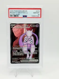 2025 POKEMON DRI EN-DESTINED RIVALS ULTRA RARE TEAM ROCKET'S MEWTWO EX PSA 10 - Image 1