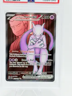 2025 POKEMON DRI EN-DESTINED RIVALS ULTRA RARE TEAM ROCKET'S MEWTWO EX PSA 10 - Image 2
