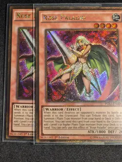 Yu-Gi-Oh! 2x Rose Paladin PGL2-EN004 1st Edition Gold Secret Rare NM - Image 1