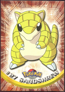 Sandshrew #27 Non Holo Pokemon Topps Blue Logo TV Animation Edition LP - Image 1