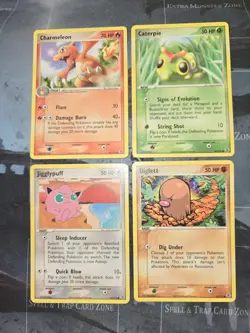 Fire Red & Leaf Green 4 Card Lot Caterpie, Charmeleon, Jigglypuff, Diglett... - Image 1