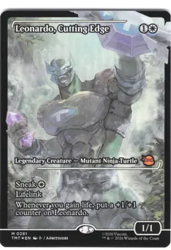 Leonardo, Cutting Edge #281 Teenage Mutant Ninja Turtles Borderless Foil Mythic - Image 1