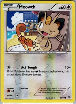 Meowth 61/98 Reverse Holo XY - Ancient Origins - Pokemon Card - NM - Image 1