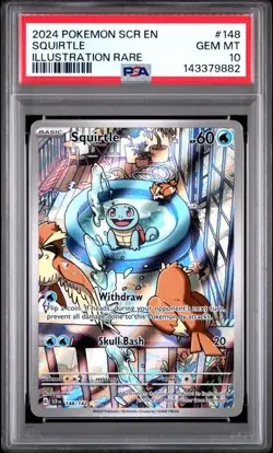 PSA 10 Squirtle 148/142 Pokemon Stellar Crown Illustration Rare IR - Image 1