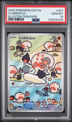 2024 POKEMON SSP EN-SURGING SPARKS ILLUSTRATION RARE #207 CLOBBOPUS PSA 10 - Image 1