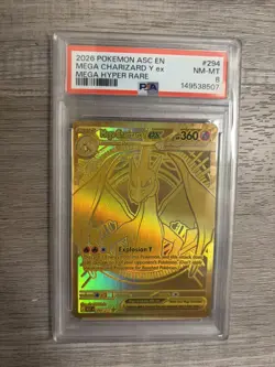 2026 POKEMON ASC EN-ASCENDED HEROES MEGA HYPER RARE MEGA CHARIZARD Y EX PSA 8 - Image 1