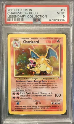 2002 Pokemon Legendary Collection Charizard Holo #3 - PSA 9 - Image 1