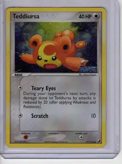 Damaged Pokemon TCG Unseen Forces Teddiursa Stamped Promo Holo 77/115 - Image 1