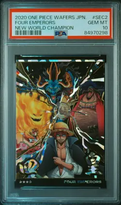 PSA10 No.4-SEC2 Four Emperors Shanks etc One Piece Wafer Card BANDAI - Image 1
