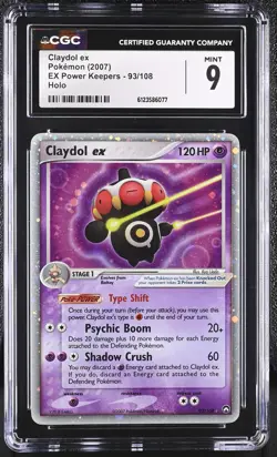CGC 9 MINT Claydol ex 2007 EX Power Keepers 93/108 Holo Pokemon Card - Image 1