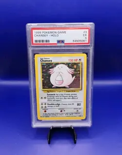 Chansey 3/102 Holo Rare Base Set Pokemon Card TCG WOTC 1999 Pokemon Graded PSA 5 - Image 2