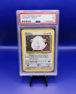 Chansey 3/102 Holo Rare Base Set Pokemon Card TCG WOTC 1999 Pokemon Graded PSA 5 - Image 3